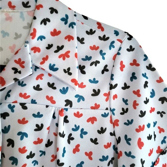 Vintage Womens Button Up Collar Top with Pockets L Multi-Color - Picture 5 of 6